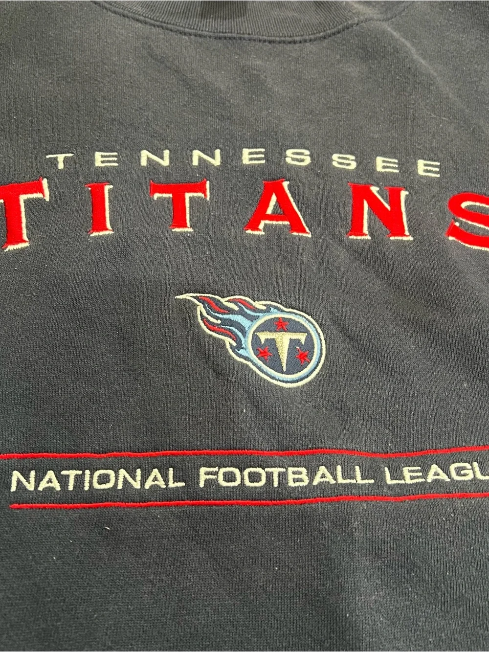 Vintage Tennessee Titans Sweatshirt Mens L Blue NFL Football Pro Player